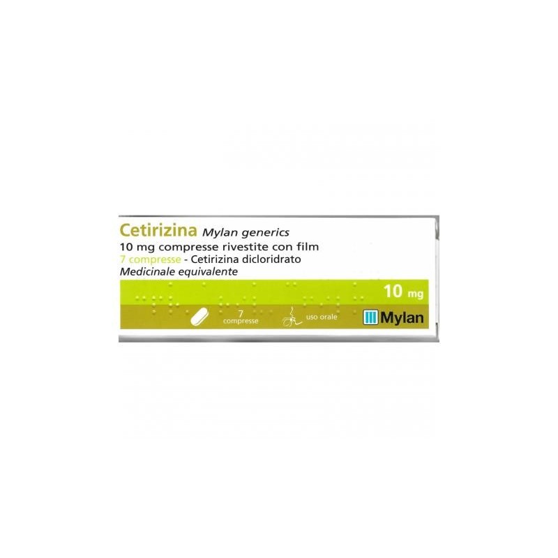 Cetirizina Mylan Generics 10 Mg - 7 Compresse Rivestite - Antistaminici - 037713043 - Mylan - € 2,70