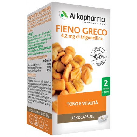 Arkofarm Arkocapsule Fieno Greco 40 Capsule Arkofarm - 1 Arkofarm Arkocapsule Fieno Greco 40 Capsule Arkofarm - 1