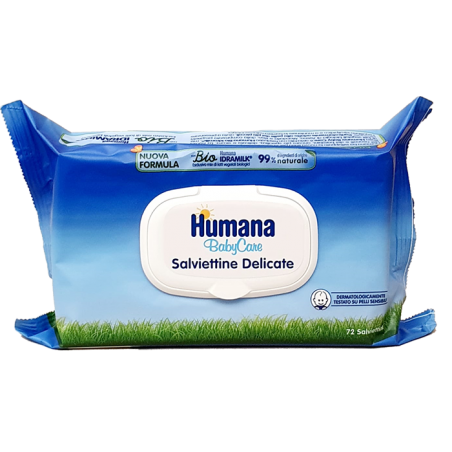 Humana Salviettine Delicate Babycare Idratanti Lenitive - 72 pezzi - Salviettine per bambini - 941870432 - Humana - € 2,00