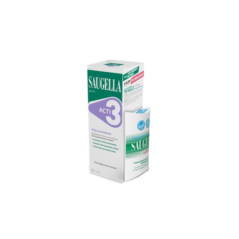 Meda Pharma Saugella Acti3 250 Ml + Assorbenti Interni Omaggio - Detergenti intimi - 943322331 - Saugella - € 8,67