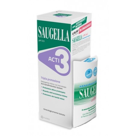 Meda Pharma Saugella Acti3 250 Ml + Assorbenti Interni Omaggio Saugella - 1 Meda Pharma Saugella Acti3 250 Ml + Assorbenti Interni Omaggio Saugella - 1