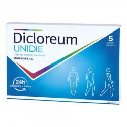 Dicloreum Unidie 136 Mg Diclofenac per Infiammazioni Articolari 5 Cerotti Medicati - Farmaci per dolori muscolari e articolar...