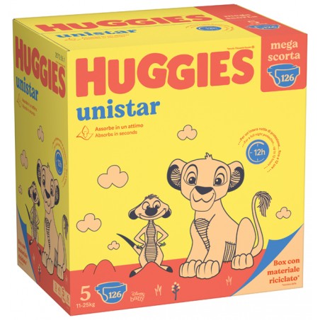 Kimberly Clark Italia Huggies Unistar Mega 5 Pannolino 126 Pezzi - Pannolini - 985824527 - Kimberly Clark Italia - € 29,21