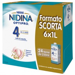 Nestle' Italiana Nidina Optipro 4 Liquido 6 Pezzi Da 1 Litro - Latte in polvere e liquido per neonati - 985824960 - Nestle' I...