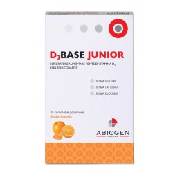 D3Base Junior Integratore Di Vitamine D3 Gusto Arancia 30 Caramelle Gommose - Vitamine e sali minerali - 974889925 - D3Base J...