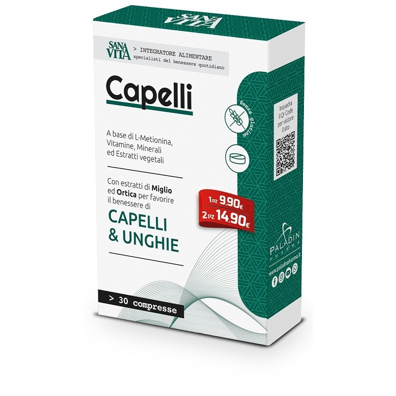 Paladin Pharma Sanavita Capelli 30 Compresse - Integratori per pelle, capelli e unghie - 974921684 - Paladin Pharma - € 6,76