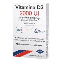 Ibsa Vitamina D3 2000 UI Gusto Arancia 30 Film Orali - Vitamine e sali minerali - 980801284 - Ibsa Farmaceutici - € 13,90