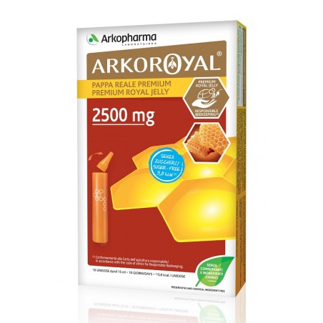 Arkofarm Arkoroyal Pappa Reale 2500 Mg Senza Zucchero 10 Fiale Arkofarm - 1 Arkofarm Arkoroyal Pappa Reale 2500 Mg Senza Zucchero 10 Fiale Arkofarm - 1