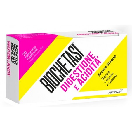 Biochetasi Digestione E Acidità 20 Compresse Masticabili Aroma Limone - Integratori - 979332400 - Biochetasi - € 8,80