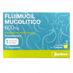Fluimucil 600 Mg Mucolitico per Affezioni Respiratorie 10 Compresse Effervescenti - Decongestionanti nasali - 034936171 - Flu...