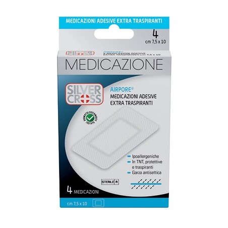 Comifar Distribuzione Silvercross Airpore Medicazione Adesiva 7,5x10cm 4 Pezzi - Medicazioni - 922250752 - Comifar Distribuzi...