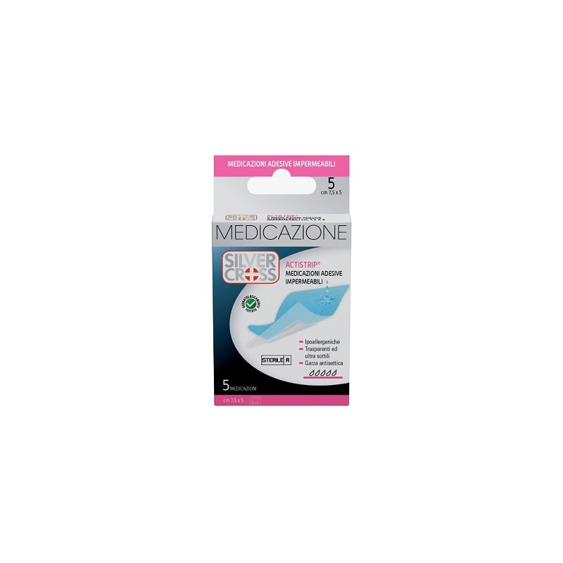 Comifar Distribuzione Silvercross Actistrip Medicazione Adesiva 7,5x5cm 5 Pezzi - Medicazioni - 922250790 - Comifar Distribuz...