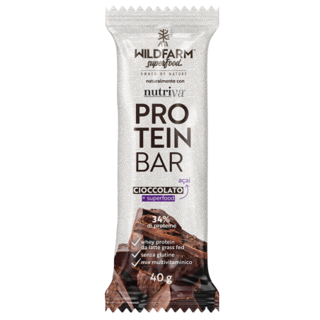 Wildfarm Protein Bar Cioccolato Fondente e Acai 40 G - Barrette ed alimenti per sportivi - 986014254 - Wildfarm Superfood - €...