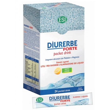 Diurerbe Forte Pocket Drink Limone 24 Stick - Integratori drenanti e pancia piatta - 923744953 - Esi - € 12,04