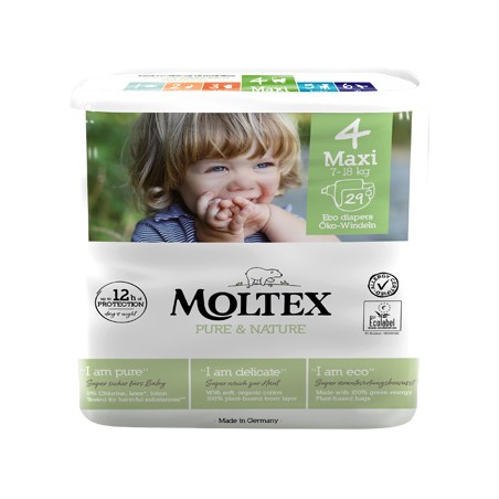 Ontex Pannolini Moltex Pure & Nature Maxi 7-14 Kg Taglia 4 29 Pezzi - Pannolini - 979418682 - Ontex - € 12,86