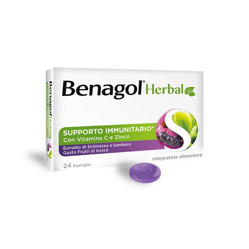 Benagol Herbal per il Mal di Gola 24 Pastiglie Frutti di Bosco Benagol - 1