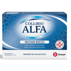 Alfa Collirio Lubrificante Occhio Secco 0,4% Collirio e Acido Ialuronico Sale Sodico 20 Flaconcini Monodose - Colliri - 03204...