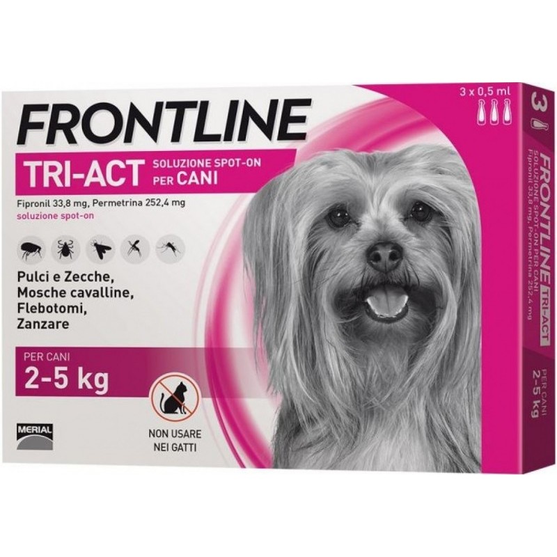Frontline Tri-Act Spot-On Cani da 2 a 5 Kg 3 Pipette - Prodotti per cani - 104672023 - Frontline - € 25,92