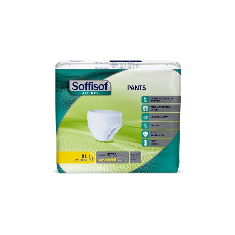 Soffisof Pannolone Air Dry Pants Extra Extra Large 12 Pezzi - Prodotti per incontinenza - 986474462 - Silc - € 11,80