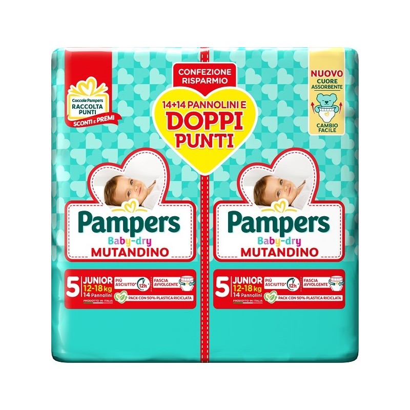 Fater Pampers Baby Dry Pannolino Mutandina Junior Duo Downcount 28 Pezzi - Pannolini - 985995796 - Fater - € 11,64