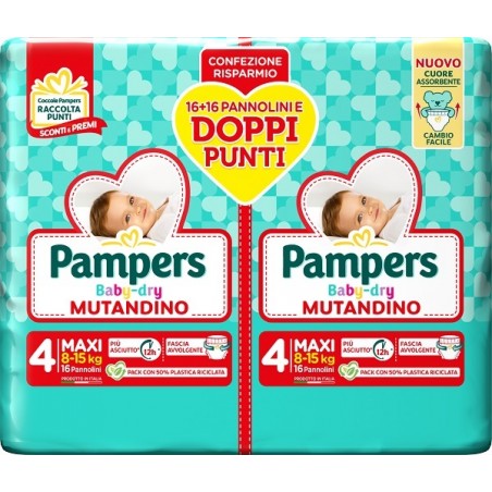 Fater Pampers Baby Dry Pannolino Mutandina Maxi Duo Downcount 32 Pezzi - Pannolini - 985995772 - Fater - € 11,41