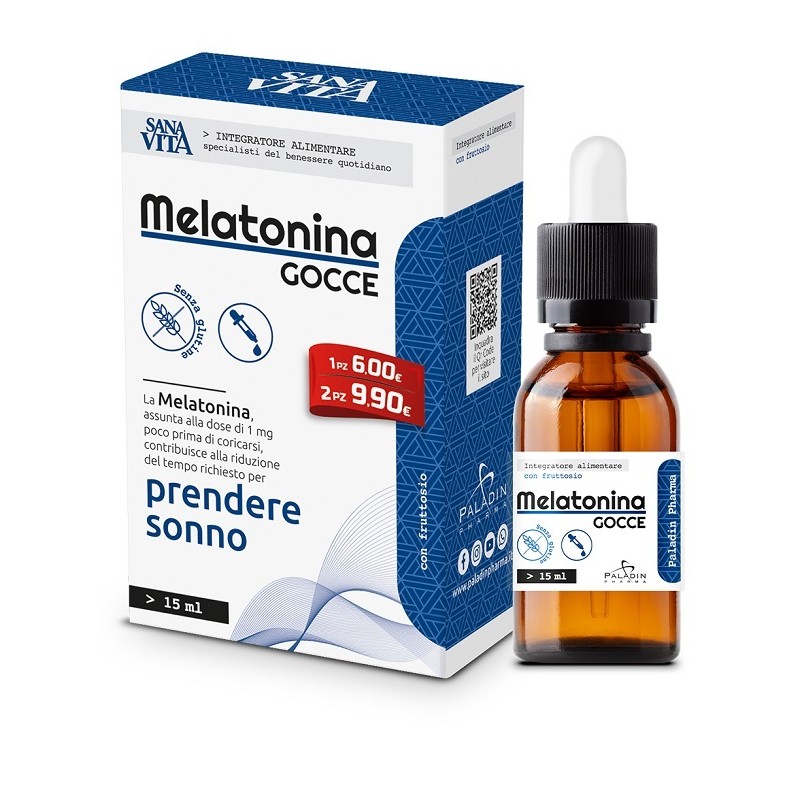 Paladin Pharma Sanavita Melatonina Gocce 15 Ml - Integratori per umore, anti stress e sonno - 975062516 - Paladin Pharma - € ...