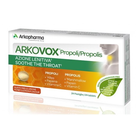 Arkofarm Arkovox Propoli Miele/limone 24 Compresse - Prodotti fitoterapici per raffreddore, tosse e mal di gola - 982750539 -...