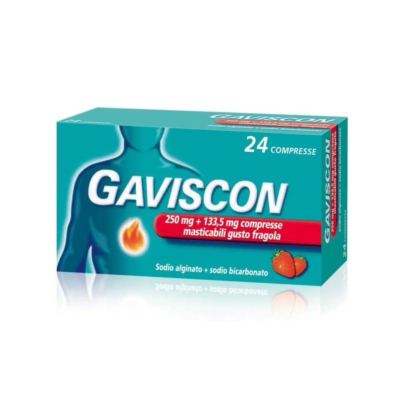 Gaviscon Bruciore Di Stomaco Gusto Fragola 24 Compresse - Farmaci per bruciore e acidità di stomaco - 024352205 - Gaviscon - ...