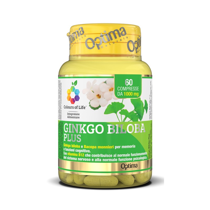 Optima Naturals Colorus Of Life Ginkgo Biloba Plus 60 Compresse 1000 Mg - Integratori per concentrazione e memoria - 92725995...