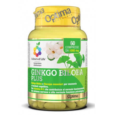 Optima Naturals Colorus Of Life Ginkgo Biloba Plus 60 Compresse 1000 Mg - Integratori per concentrazione e memoria - 92725995...