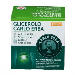 Glicerolo Carlo Erba Adulti 6.75g Microclismi 6 Contenitori Monodose - Farmaci per stitichezza e lassativi - 029651066 - Carl...
