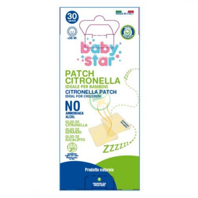 Babystar Natural Patch Citronella Contro le Zanzare 30 Pezzi - Insettorepellenti - 980259143 - Farvima Medicinali - € 2,68