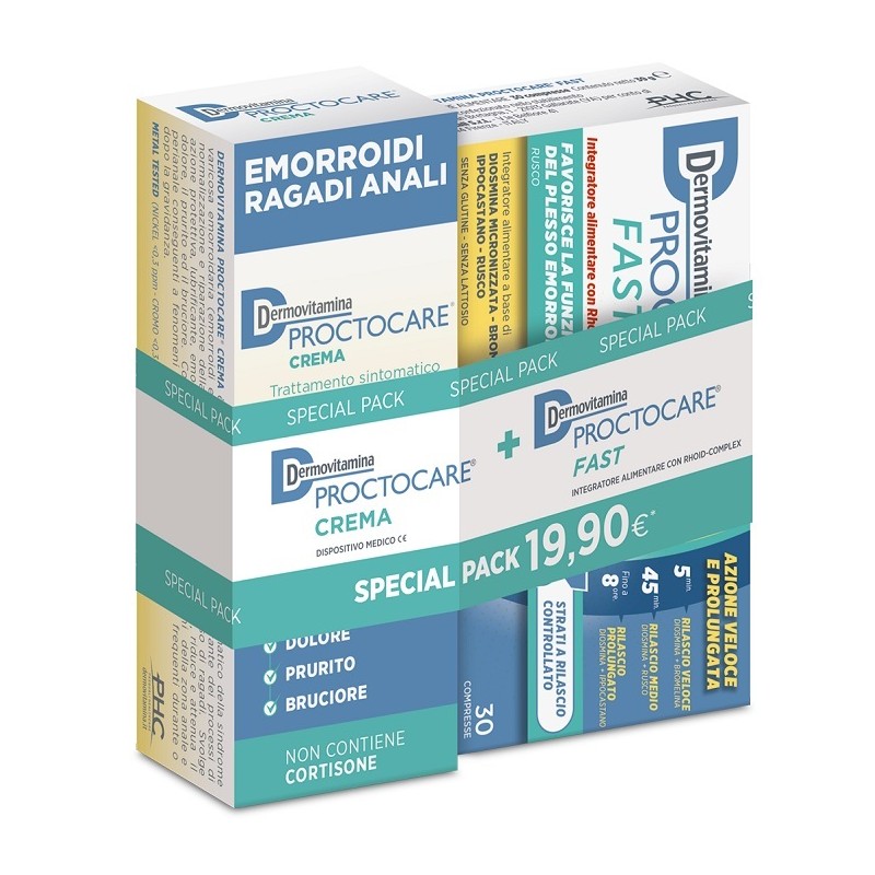 Pasquali Dermovitamina Proctocare Bipack Proctocare Fast 30 Compresse + Proctocare Crema 30 Ml New - Igiene corpo - 987278241...