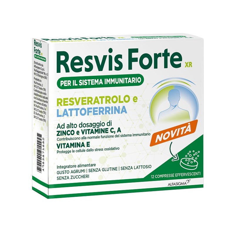 Alfasigma Resvis Forte Xr 12 Compresse Effervescenti - Integratori per difese immunitarie - 985871882 - Alfasigma - € 15,86