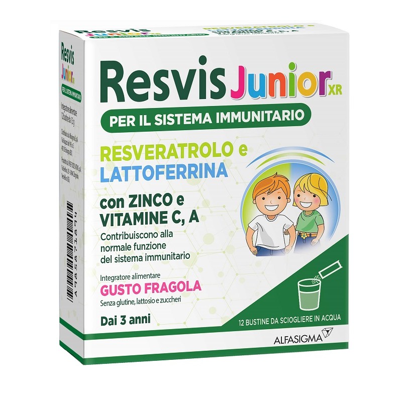 Alfasigma Resvis Junior Xr 12 Bustine - Integratori per difese immunitarie - 985871894 - Alfasigma - € 16,02