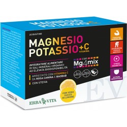 Erba Vita Group Magnesio Potassio +c Vitamina Gusto Limone 20 Bustine Da 3,8 G - Integratori multivitaminici - 981482250 - Er...
