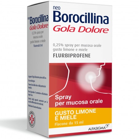 NeoBorocillina Gola Infiammazione Spray Flurbiprofene 15 Ml - Farmaci per mal di gola - 035760089 - Neoborocillina - € 6,47