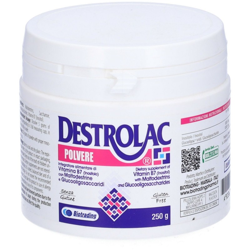 Destrolac Polvere Vitamina B7 con Maltodestrine 250 G - Integratori per regolarità intestinale e stitichezza - 903674657 - Bi...