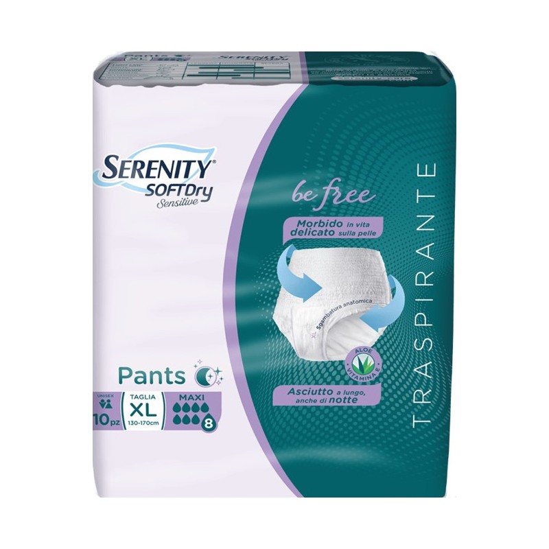 Serenity Pants Sd Sensitive Be Free Maxi Xl 10 Pezzi - Prodotti per incontinenza - 982475384 - Serenity - € 18,67