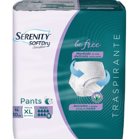 Serenity Pants Sd Sensitive Be Free Maxi Xl 10 Pezzi - Prodotti per incontinenza - 982475384 - Serenity - € 18,74