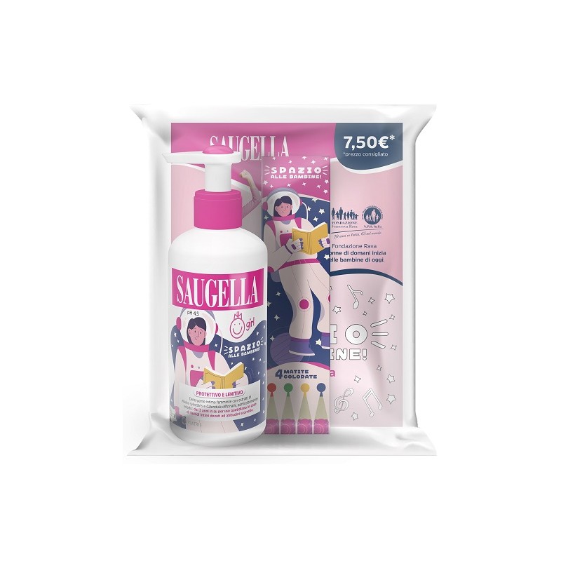 Meda Pharma Saugella Girl + Gadget Promozione Costituita Da Un Bundle Composto Da Prodotto Girl 200 Ml + In Omaggio Matite Co...