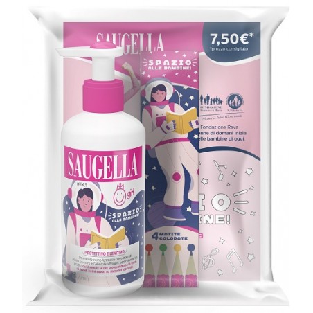 Meda Pharma Saugella Girl + Gadget Promozione Costituita Da Un Bundle Composto Da Prodotto Girl 200 Ml + In Omaggio Matite Co...