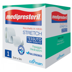 Corman Medipresteril Rocchetto Rotolo Stretch Tessuto Non Tessuto 5 Cm X 500 Cm - Medicazioni - 984891477 - Corman - € 6,29