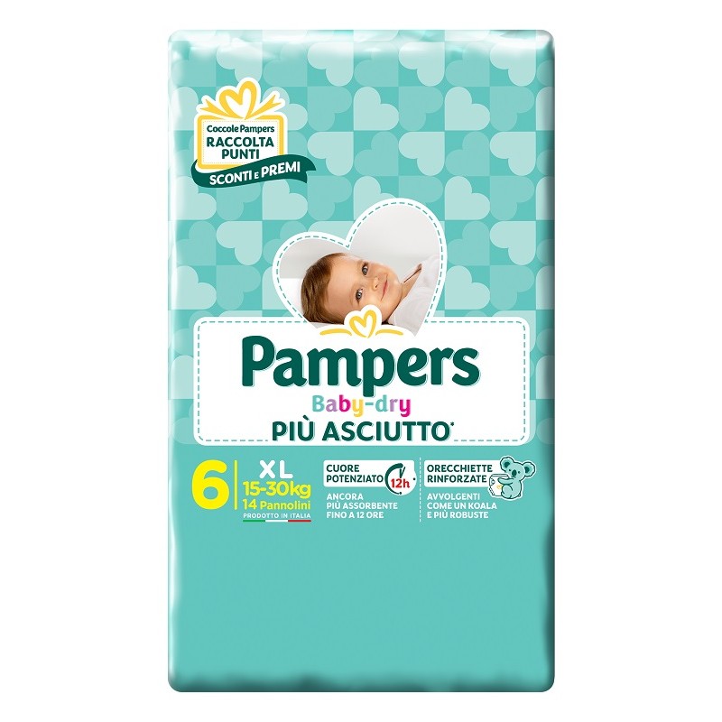 Fater Pampers Baby Dry Dwct Xl 14 Pezzi - Pannolini - 976402863 - Fater - € 5,92