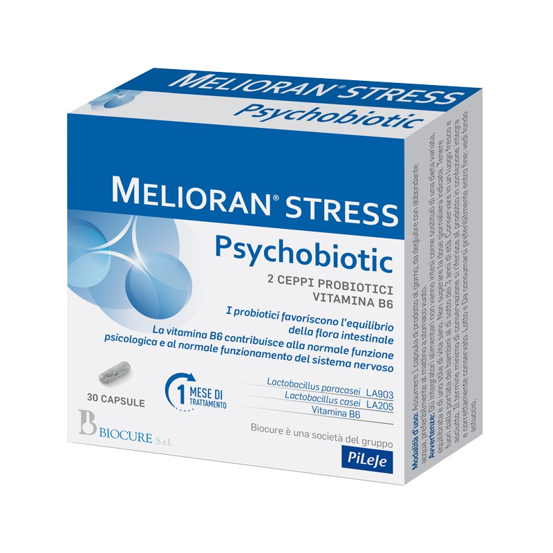 Biocure Melioran Stress Psychobiotic 30 Capsule - Integratori di fermenti lattici - 947466126 - Biocure - € 22,50