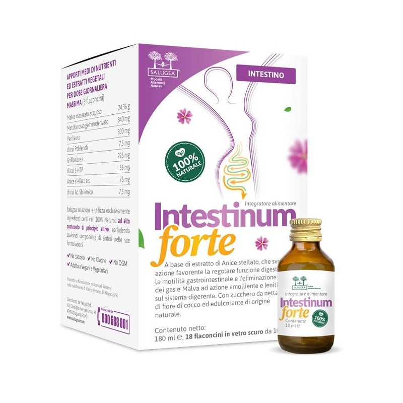 Salugea Intestinum Forte 18 Flaconcini Da 10 Ml - Integratori per regolarità intestinale e stitichezza - 984703076 - Salugea ...