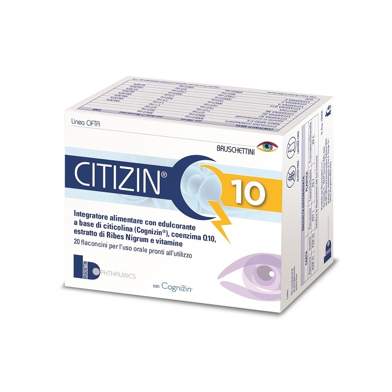 Bruschettini Citizin Q10 20 Flaconcini Da 10 Ml - Integratori per occhi e vista - 947425575 - Bruschettini - € 45,31