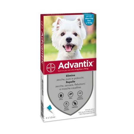 Advantix Soluzione Spot-On per Cani da 4 a 10 Kg 6 Pipette - Prodotti per cani - 103626053 - Advantix - € 37,24
