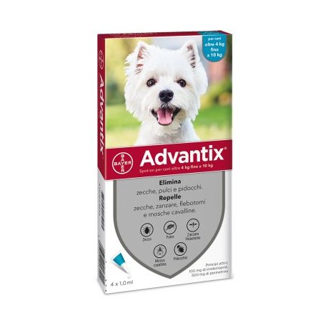 Advantix Soluzione Spot-On per Cani da 4 a 10 Kg 6 Pipette - Prodotti per cani - 103626053 - Advantix - € 34,45