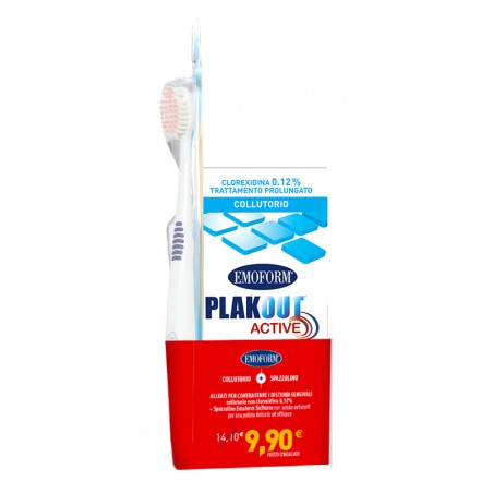 Polifarma Benessere Emoform Plak Out Active Promo 1 Collutorio 0,12% Clorexidina 200 Ml + 1 Spazzolino - Igiene corpo - 98754...